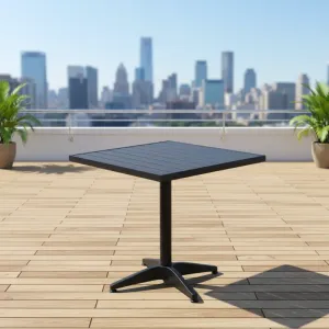 Modern Fast Food Restaurant Outdoor Dining Table Square70x70cm Aluminum Alloy Plastic Wood Adjustable Patio Garden Hotels