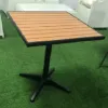 Modern Fast Food Restaurant Outdoor Dining Table Square70x70cm Aluminum Alloy Plastic Wood Adjustable Patio Garden Hotels
