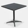 Modern Fast Food Restaurant Outdoor Dining Table Square70x70cm Aluminum Alloy Plastic Wood Adjustable Patio Garden Hotels