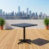 Modern Fast Food Restaurant Outdoor Dining Table Square70x70cm Aluminum Alloy Plastic Wood Adjustable Patio Garden Hotels