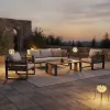 Modern Foldable Aluminum Outdoor Sofa Set with Panel Design 7-Person Capacity for Garden Courtyard Hotel Use
