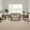 Modern Foldable Aluminum Outdoor Sofa Set with Panel Design 7-Person Capacity for Garden Courtyard Hotel Use