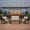 Modern Foldable Aluminum Outdoor Sofa Set with Panel Design 7-Person Capacity for Garden Courtyard Hotel Use