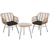 Modern Heavy-Duty Aluminum Outdoor Table Chair Three-Piece Set with Customizable Leisure Furniture for Courtyard 1 Year Warranty