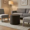 Modern Indoor and Outdoor Aluminum Frame Darwin Round Woven Rattan Small Side or Coffee Table with Garage Bedrooms and Bathrooms