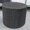 Modern Indoor and Outdoor Aluminum Frame Darwin Round Woven Rattan Small Side or Coffee Table with Garage Bedrooms and Bathrooms