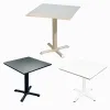Modern Indoor and Outdoor Courtyard Cross-legged Carbon Steel square Table Is Suitable for Dining and Coffee Furniture
