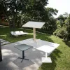Modern Indoor and Outdoor Courtyard Cross-legged Carbon Steel square Table Is Suitable for Dining and Coffee Furniture
