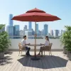 Modern Iron Outdoor Cantilever Umbrella with Plastic Base 135cm Radii Manual Opening for Courtyard Patio Gardens Hotels