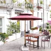 Modern Iron Outdoor Cantilever Umbrella with Plastic Base 135cm Radii Manual Opening for Courtyard Patio Gardens Hotels
