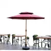 Modern Iron Outdoor Cantilever Umbrella with Plastic Base 135cm Radii Manual Opening for Courtyard Patio Gardens Hotels