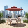 Modern Iron Outdoor Cantilever Umbrella with Plastic Base 135cm Radii Manual Opening for Courtyard Patio Gardens Hotels