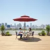 Modern Iron Outdoor Cantilever Umbrella with Plastic Base 135cm Radii Manual Opening for Courtyard Patio Gardens Hotels