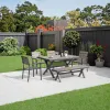 Modern Lightweight Comfortable Durable Foldable Outdoor Dining Chair Poly Wood Aluminum Frame Waterproof for Villa Hotel Use