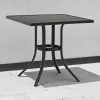 Modern Lightweight Outdoor Square Dining Table Poly Wood Top Waterproof Durable Patio Garden Kitchen Stylish Outdoor Furniture