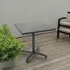 Modern Lightweight Square Aluminum Waterproof Outdoor Dining Table Durable Metal School Entry Hotels Hospital Courtyard Small