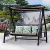 Modern Luxury Aluminum Alloy Rocking Chair Swing Waterproof Cushion for Outdoor Courtyard Balcony Leisure Versatile 2-Seater