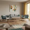 Modern Luxury PAIR Woven Tempered Glass Countertop Leisure Four-seater Sofa Is Suitable for Indoor and Outdoor Living Room