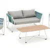 Modern Luxury PAIR Woven Tempered Glass Countertop Leisure Four-seater Sofa Is Suitable for Indoor and Outdoor Living Room