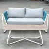 Modern Luxury PAIR Woven Tempered Glass Countertop Leisure Four-seater Sofa Is Suitable for Indoor and Outdoor Living Room