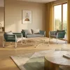 Modern Luxury PAIR Woven Tempered Glass Countertop Leisure Four-seater Sofa Is Suitable for Indoor and Outdoor Living Room