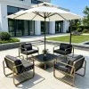 Modern Minimalist Outdoor Sofa Set Aluminum Alloy Sun-Resistant Waterproof for Patios Gardens Villas Outdoor Furniture