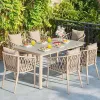 Modern Outdoor Aluminum Rattan Patio Table Chair Set Waterproof Cushion Garden Terrace Furniture
