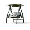 Modern Outdoor Aluminum Solar Swing Chair Double Swing Furniture Park Courtyard Hotel Garden Patio Waterproof Cushion Egg Swing