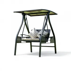 Modern Outdoor Aluminum Solar Swing Chair Double Swing Furniture Park Courtyard Hotel Garden Patio Waterproof Cushion Egg Swing