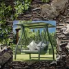 Modern Outdoor Aluminum Solar Swing Chair Double Swing Furniture Park Courtyard Hotel Garden Patio Waterproof Cushion Egg Swing