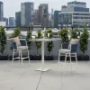 Modern Outdoor Bar Set Aluminum Frame HPL Table 105cm Chairs 99cm Rope Woven Backrests Weather Resistant Living Room Patio