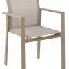 Modern Outdoor Dining Furniture Set Wooden Color Extendable Table Sling Chair Aluminum Weather Resistant Living Room 6 Seater