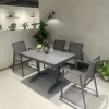 Modern Outdoor Dining Set Aluminium Patio Table Chairs for Courtyard Hotel Villa