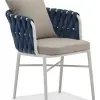 Modern Outdoor Dining Set Aluminum Frame HPL Table 73cm Chairs 70cm Rope Woven Backrests 4-Seater Living Room Courtyard Dining