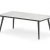 Modern Outdoor Dining Set Aluminum Wicker Frame Durable Ceramic Glass Table Top Weather Resistant Comfortable 4-Person Garden