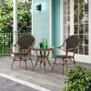 Modern Outdoor Dining Set Textilene Mesh Aluminum Frame Chairs for Glass Table Weather Resistant Durable Hotel 2-Seater