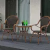 Modern Outdoor Dining Set Textilene Mesh Aluminum Frame Chairs for Glass Table Weather Resistant Durable Hotel 2-Seater
