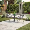Modern Outdoor Dining Set Textilene Mesh Aluminum Frame Chairs Iron Square Table Weather Resistant Durable Living Room Patio