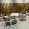 Modern Outdoor Dining Set Textilin Mesh Aluminum Frame Chairs Sintered Stone Table Villa Hotel Park Bedroom Use