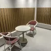 Modern Outdoor Dining Set Textilin Mesh Aluminum Frame Chairs Sintered Stone Table Villa Hotel Park Bedroom Use