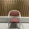 Modern Outdoor Dining Set Textilin Mesh Aluminum Frame Chairs Sintered Stone Table Villa Hotel Park Bedroom Use
