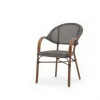 Modern Outdoor Dining Set with Text Tilene Mesh Aluminum Frame Chairs Iron Round Table for Hotel Patio Balcony Leisure
