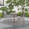 Modern Outdoor Dining Set with Textilene Mesh Aluminum Frame Chairs Round Table for Patio Balcony Living Room Hotel Leisure