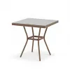 Modern Outdoor Dining Set with Textilene Mesh Aluminum Frame Chairs Montblanc Glass Table for Patio Balcony Leisure