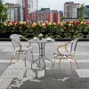 Modern Outdoor Dining Set with Textilene Mesh Aluminum Frame Chairs and Round Table for Hotel Patio Balcony Leisure