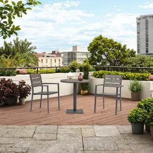 Modern Outdoor Dining Table and Chairs Set with Waterproof Durable UV-Resistant Poly Wood Design for Park Hotel Courtyard Use