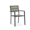 Modern Outdoor Dining Table and Chairs Set with Waterproof Durable UV-Resistant Poly Wood Design for Park Hotel Courtyard Use