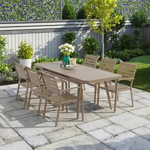 Modern Outdoor Furniture Dining Set Waterproof Sun-resistant Durable Aluminum Table Chair Set Extendable Table 10+ Seating