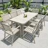 Modern Outdoor Furniture Dining Set Waterproof Sun-resistant Durable Aluminum Table Chair Set Extendable Table 10+ Seating