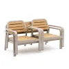 Modern Outdoor Furniture Set Aluminum Frame Plastic Wood Planks Durable Waterproof Rust Proof Stylish Villa Patio Courtyard Park